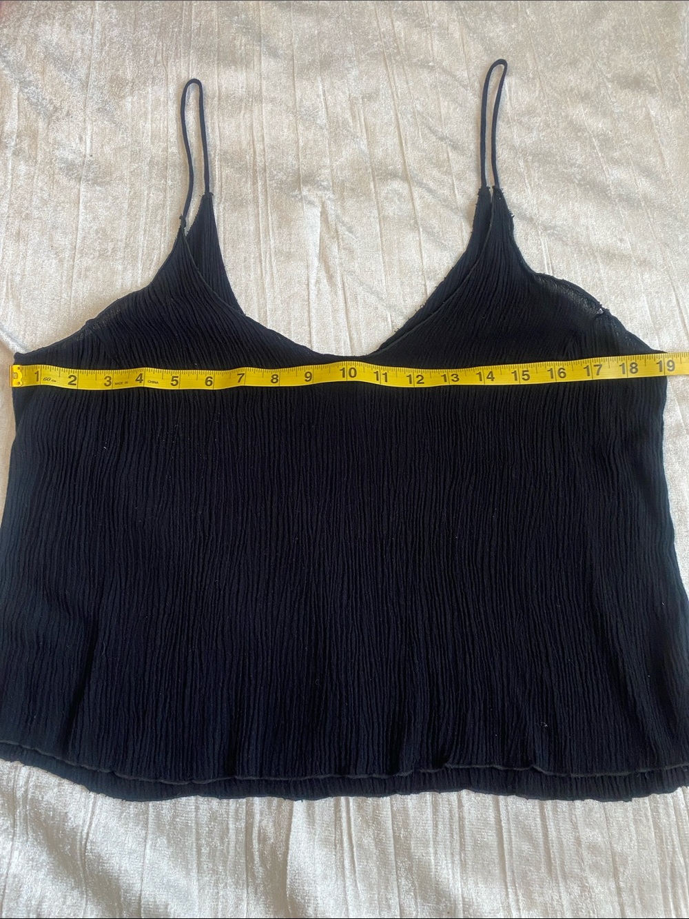 Indah Black Pleated Spaghetti Strap Camisole - Picture 5 of 6